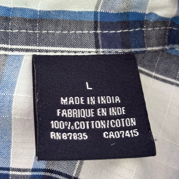 Nautica Men’s Plaid Short‑Sleeve Button‑Up Shirt – Size Large – EUC - Picture 8 of 8